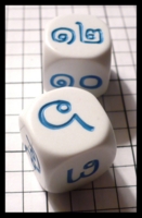 Dice : Dice - 6D - Koplow Thai Numbers 1-6 and 7-12 White and Blue Dice - Troll and Toad Dec 2010